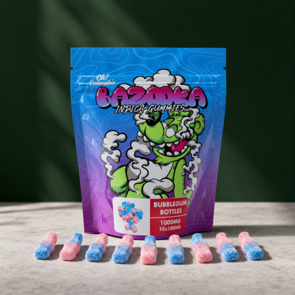 Bazooka - Bubblegum Bottles Gummies 1000mg THC - cannabis edible product photo