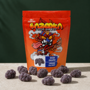 Bazooka - Sour Grapes Gummies 1000mg THC - cannabis edible product view 2