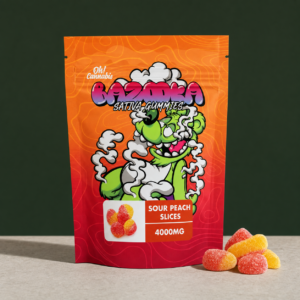 Bazooka - Sour Peach Slices Gummies 4000mg THC - cannabis edible product photo