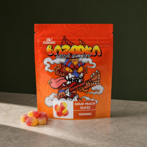 Bazooka - Sour Peach Slices Gummies 4000mg THC - cannabis edible product view 2