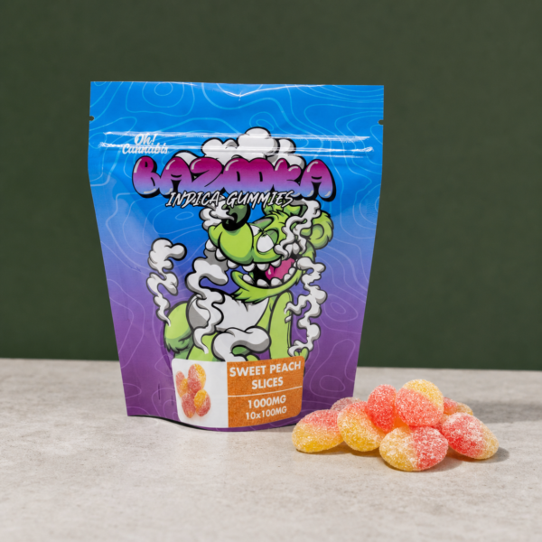 Bazooka - Sweet Peach Slices Gummies 1000mg THC - cannabis edible product photo
