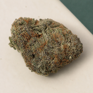 Blade Runner cannabis flower overhead macro view