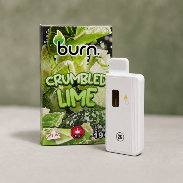 Burn - Crumbled Lime Sativa Disposable Vape 2g - cannabis vaporizer product photo