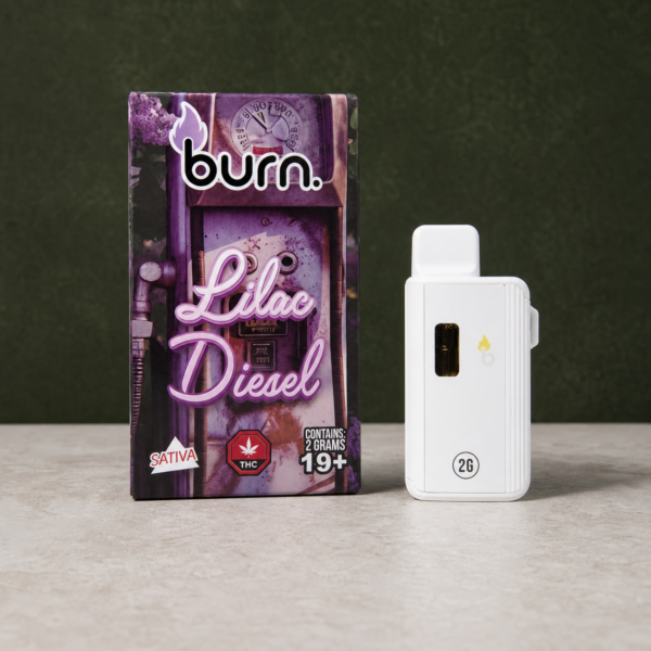 Burn - Lilac Diesel Sativa Disposable Vape 2g - cannabis vaporizer product photo