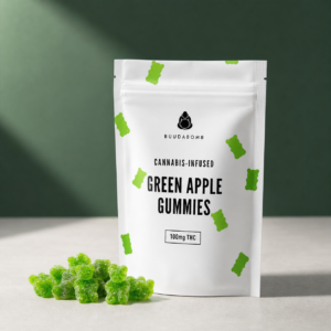 BuudaBomb Green Apple Gummies 100mg - cannabis edible product photo