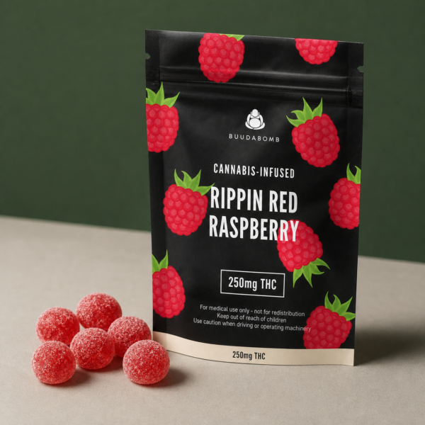 BuudaBomb - Rippin Red Raspberry 250mg - cannabis edible product photo