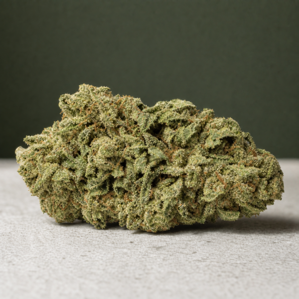 Death Punch cannabis flower on a pale stone surface