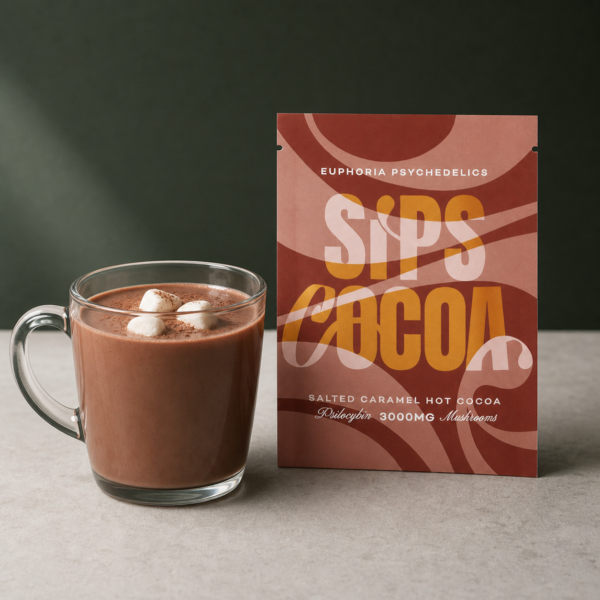 Euphoria Psychedelics - Salted Caramel Hot Cocoa Sips 3000mg - cannabis edible product photo