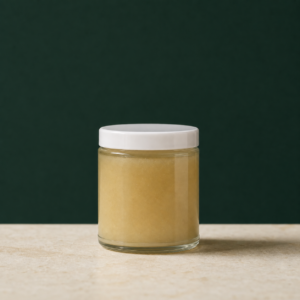 Gelato 33 Live Resin closed concentrate jar on a pale stone studio surface