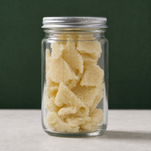 Good Giggles - Bubba Kush Wax pale wax crumble in a clear glass jar