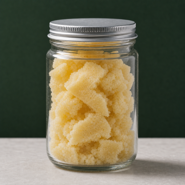 Good Giggles - Truffle Butter Wax pale wax crumble in a clear glass jar