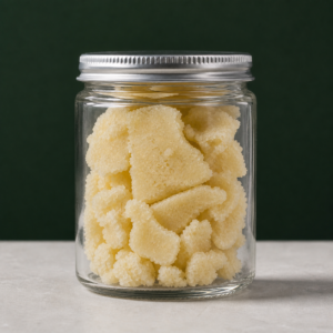 Good Giggles - Twisted Citrus Wax pale wax crumble in a clear glass jar