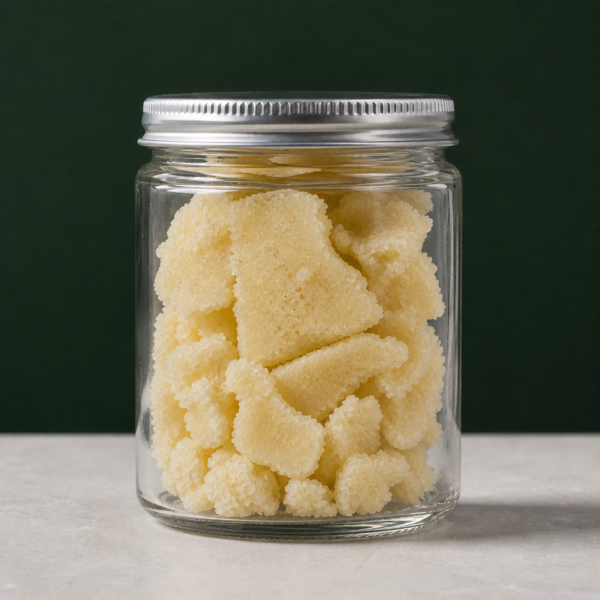 Good Giggles - Twisted Citrus Wax pale wax crumble in a clear glass jar