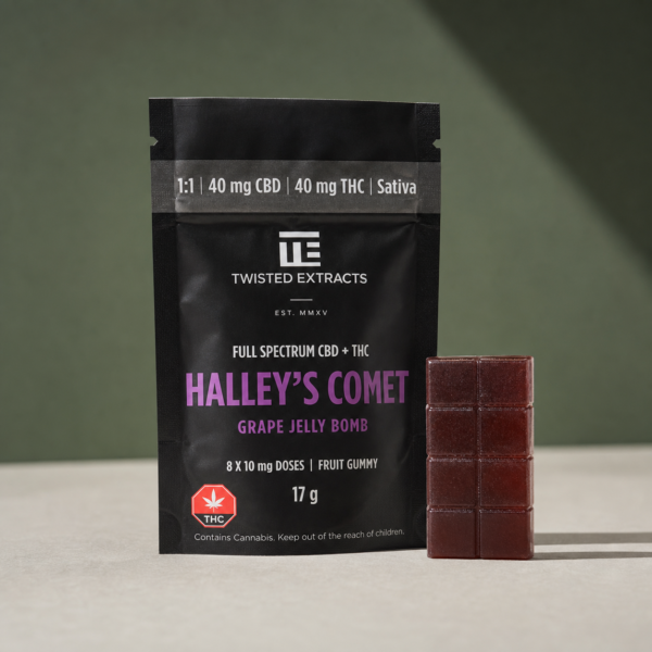 Grape Halley’s Comet 1:1 Jelly Bomb - cannabis edible product photo