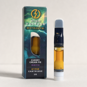 High Voltage Extracts - Cherry Cream Pie HTFSE Sauce Cartridge 1g - cannabis vaporizer product photo
