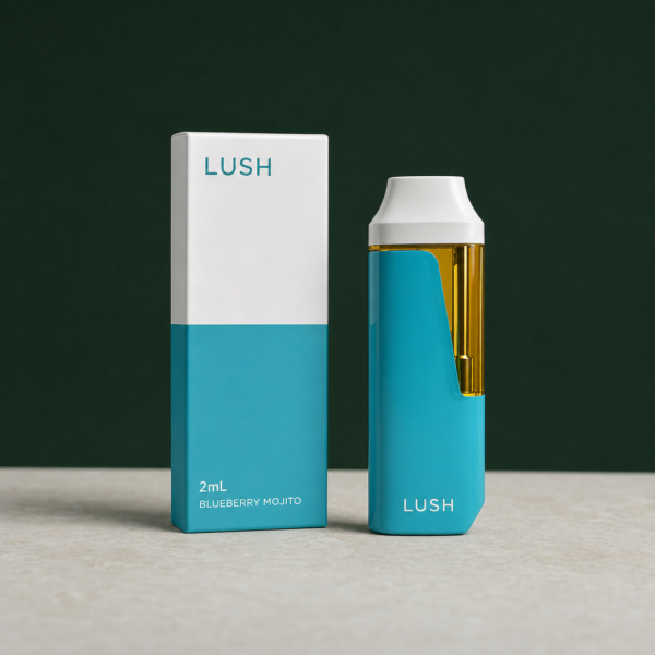 LUSH - Blueberry Mojito Disposable 2mL disposable vaporizer and retail box