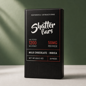 Euphoria Extractions - Milk Chocolate Indica 1200mg Shatter Bar - cannabis edible product photo