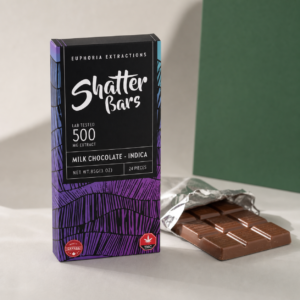 Milk Chocolate Indica 500mg Shatter Bar - cannabis edible product photo