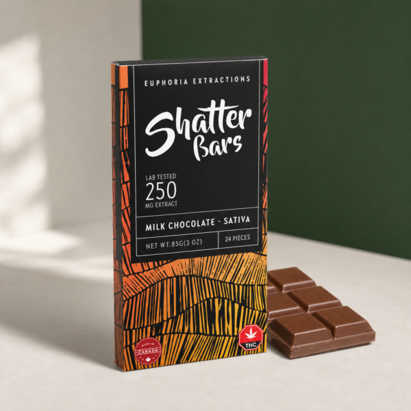 Milk Chocolate Sativa 250mg Shatter Bar - cannabis edible product photo