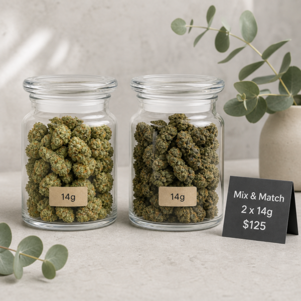 Mix and Match bundle with two 14g jars of flower for $125