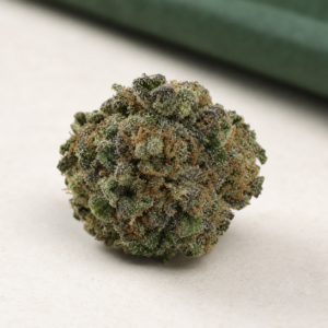 Mojo Melon cannabis flower overhead macro view