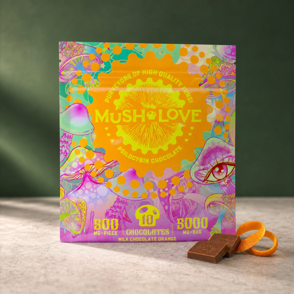 MOTA - Mush Love - Milk Chocolate Orange (5000mg Psilocybin) - cannabis edible product photo