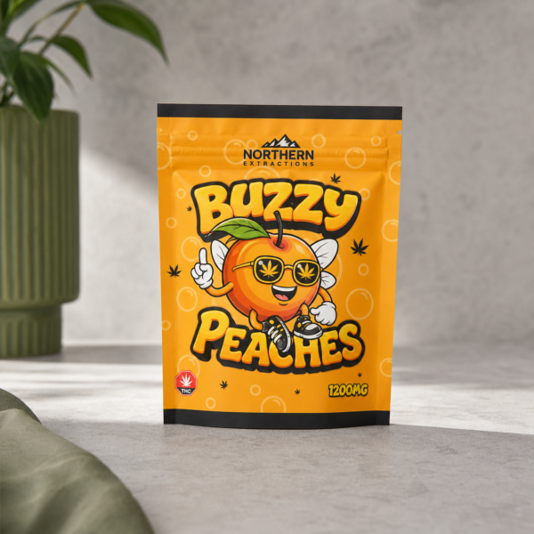 Northern Extractions - Buzzy Peaches Gummies 1200mg THC - cannabis edible product photo
