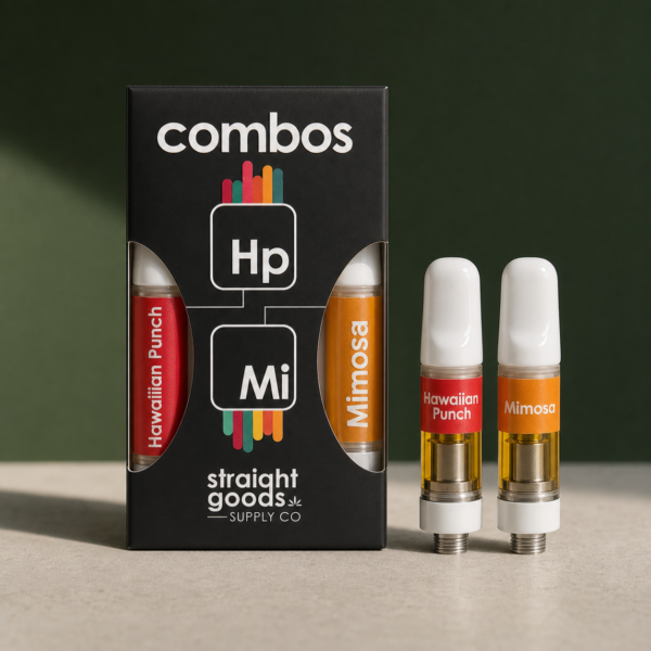 Straight Goods - 2 In 1 Combo - Hawaiian Punch (Sativa) x Mimosa (Sativa) Cartridges - cannabis vaporizer product photo