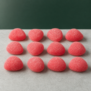 Tasty THC - Strawberry Mellows (720mg THC/100mg CBD) (12 pcs) - cannabis edible product photo