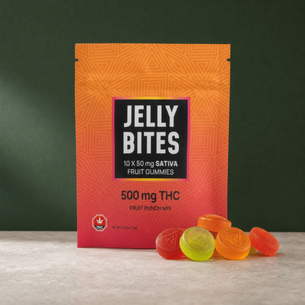 Twisted Extracts - Sativa Extra Strength Jelly Bites (500mg THC) - Fruit Punch Mix - cannabis edible product photo
