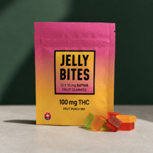 Twisted Extracts - Sativa Regular Strength Jelly Bites (100mg THC) - Fruit Punch Mix - cannabis edible product photo
