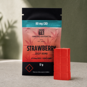 Twisted Extracts - Strawberry CBD Jelly Bomb 80mg - cannabis edible product photo