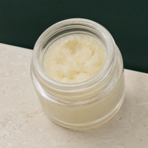 Vanilla Ice Live Resin open jar macro showing pale ivory concentrate texture